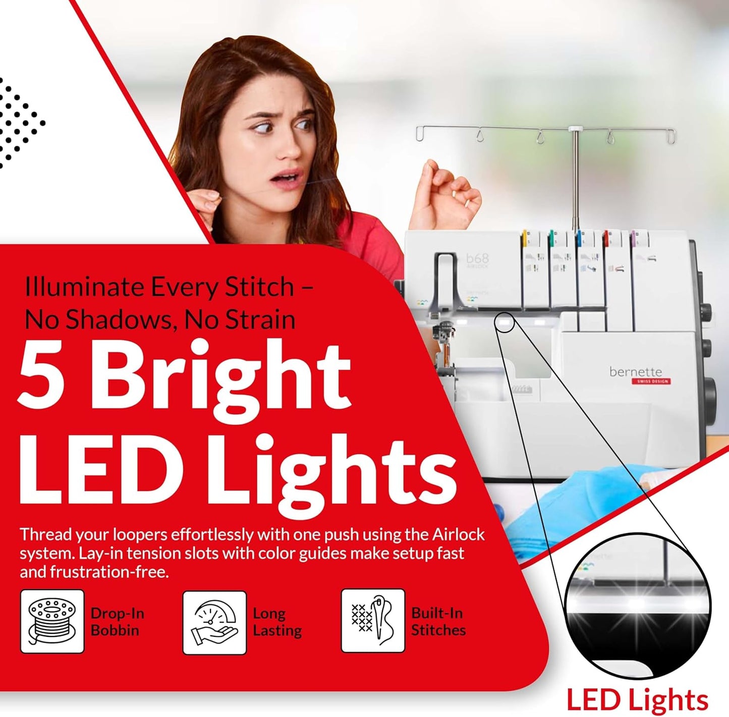 Bernette b68 AIRLOCK Combo Serger Machine Bundle