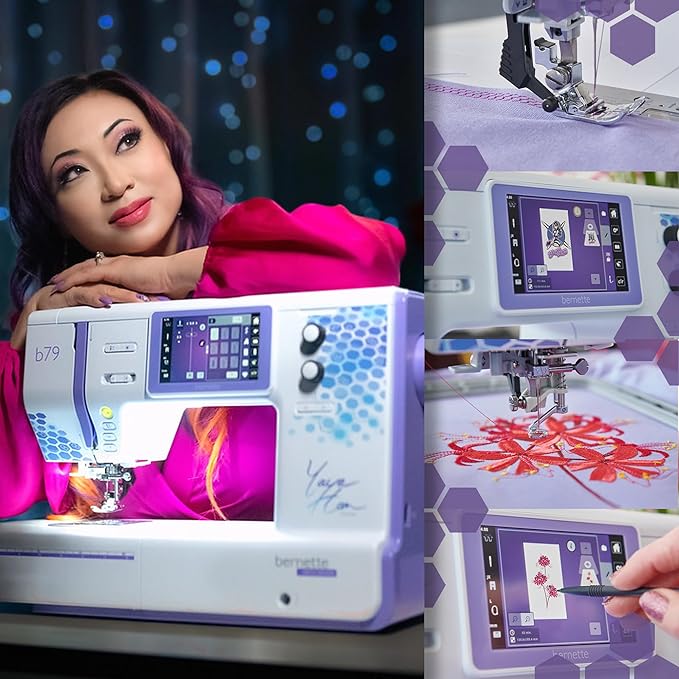 Bernette 79 Yaya Han Edition Sewing and Embroidery Machine Deluxe Bundle for Experts and Beginners Sewing Machine