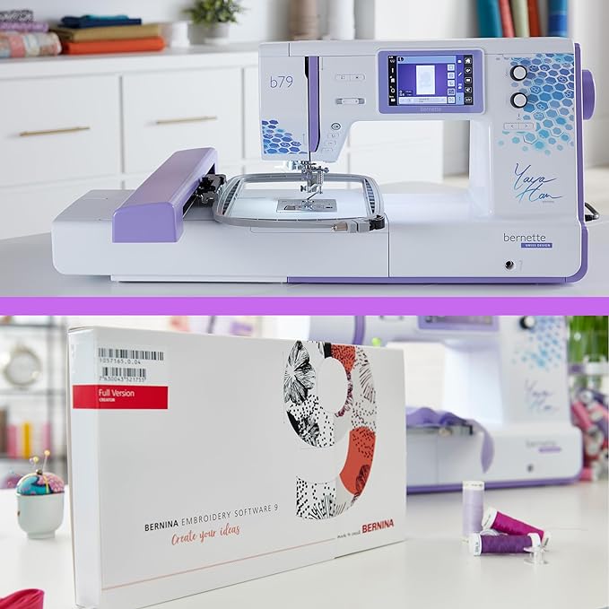 Bernette 79 Yaya Han Edition Sewing and Embroidery Machine Deluxe Bundle for Experts and Beginners Sewing Machine