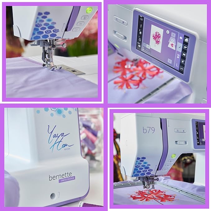 Bernette 79 Yaya Han Edition Sewing and Embroidery Machine Deluxe Bundle for Experts and Beginners Sewing Machine