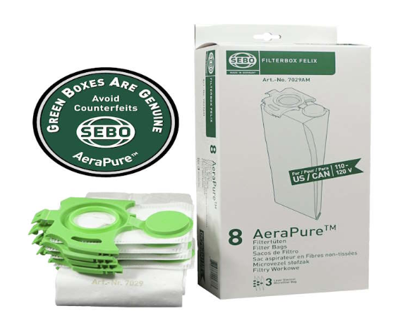 SEBO Felix Filter AeraPure Bags - 72 Pack