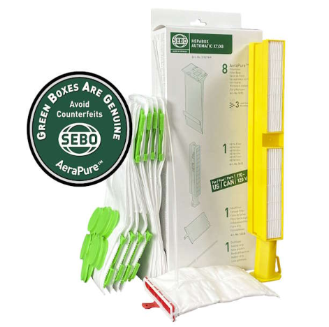 SEBO X7 X8 Bags, Filters, and Sealing Strip HEPA Service Box 51829