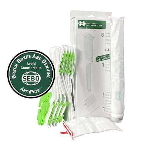SEBO X7 X8 Bags, Filters, and Sealing Strip Service Box 51828