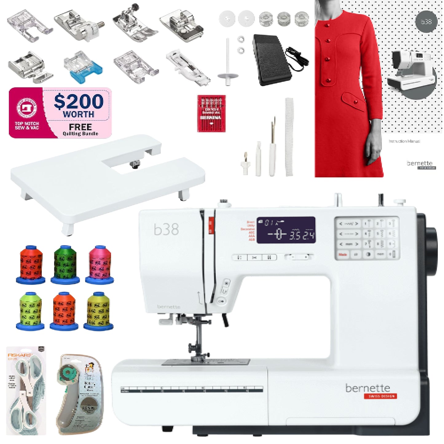 Bernette B38 Sewing Machine with Quilting Bundle