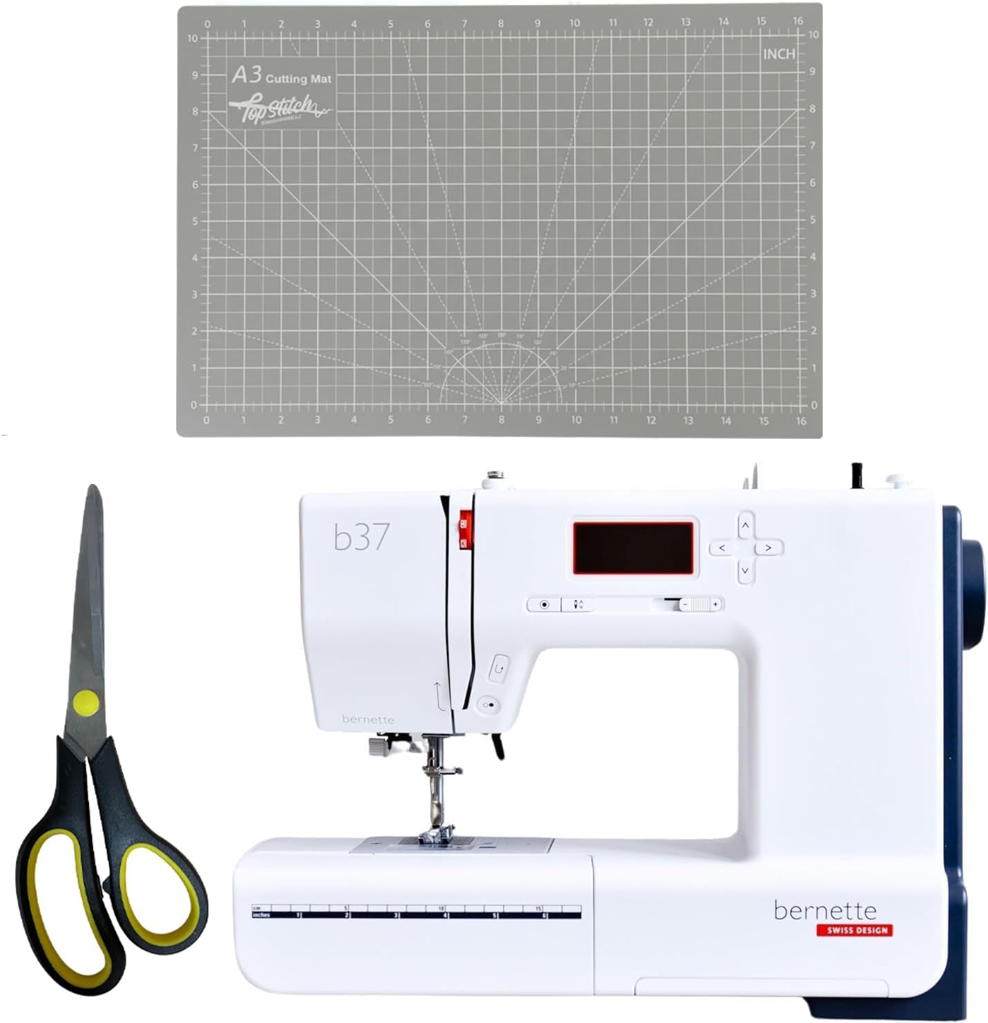 Bernette b37 Sewing Machine Bundle with Scissors & Cutting Mat