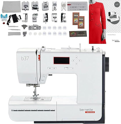 Bernette b37 Complete Sewing Bundle – Computerized Sewing Machine with Presser Feet, Bobbins & Accessories