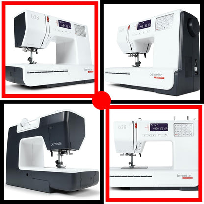 Bernette B38 Computerized Sewing Machine Bundle with 394 Stitches, 8 Buttonholes, Extension Table & Free Bernette Tote Bag