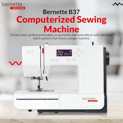 Bernette B37 Computerized Sewing Machine Bundle with 50 Stitches, Quilting Kit, LCD Display & Free Bernette Tote Bag