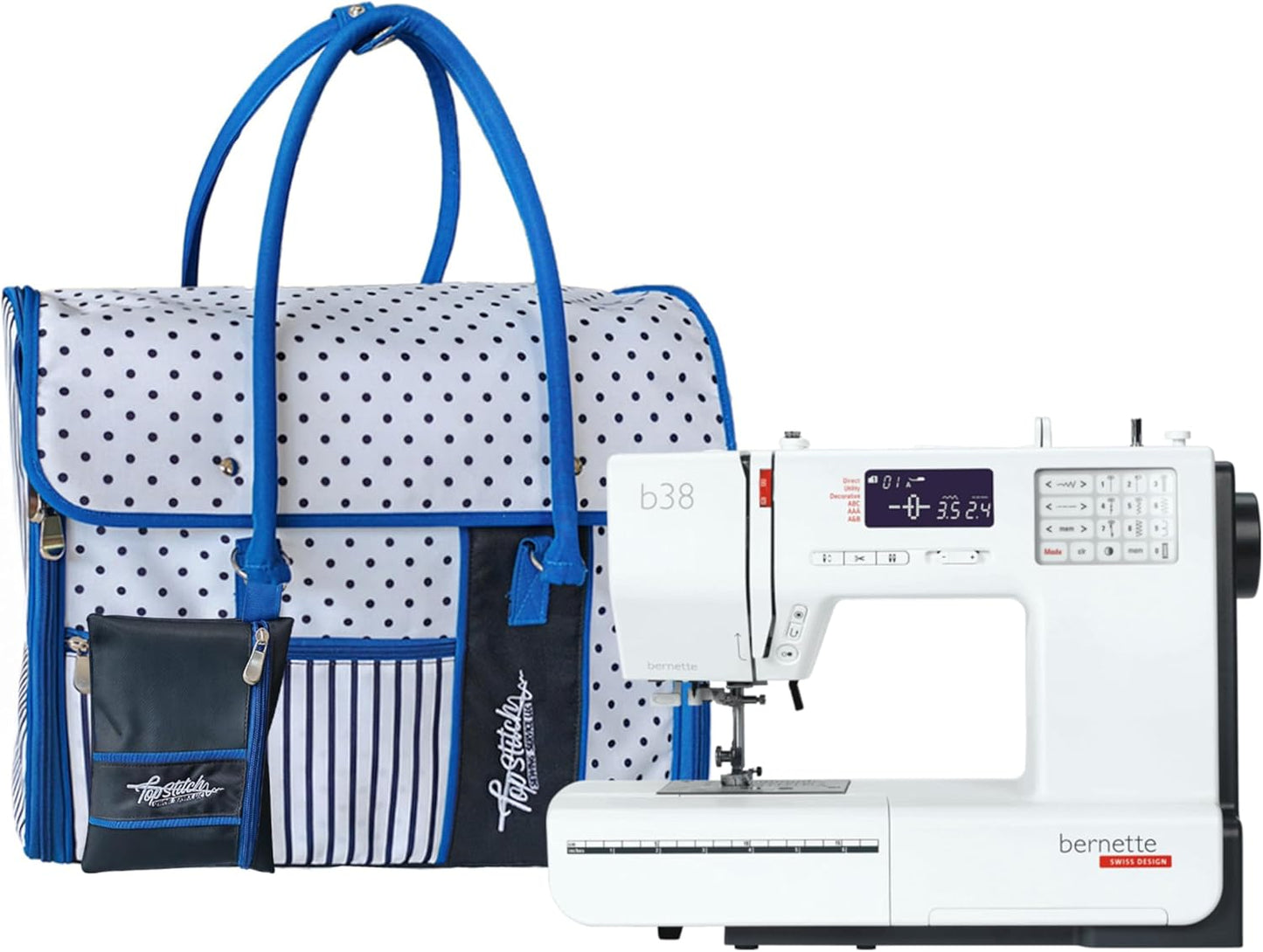 Bernette b38 Sewing Machine + Premium Carry Tote Bag Bundle – Computerized Precision for Confident Sewing