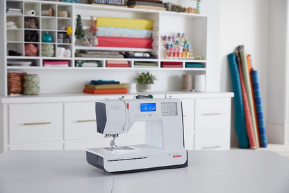 Bernette B38 Computerized Sewing Machine Bundle with 394 Stitches, 8 Buttonholes, Extension Table & Free Bernette Tote Bag