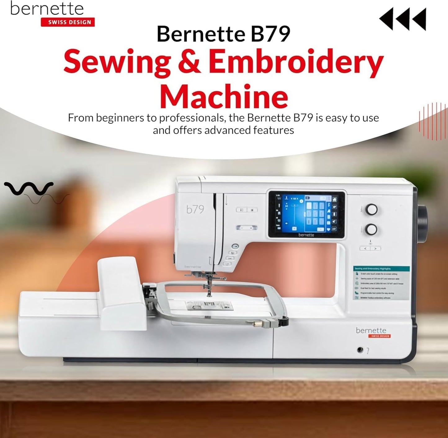 Bernette B79 Sewing and Embroidery Machine - Over $500 Worth Embroidery Bundle