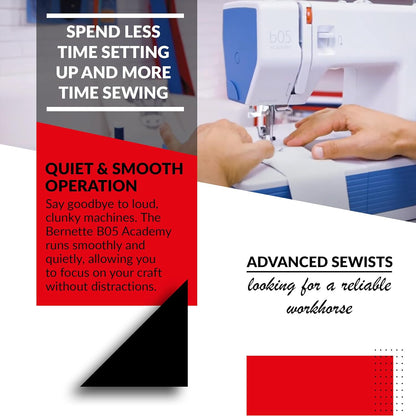 Bernette b05 Academy Sewing Machine with Rolling Tote Bag Bundle