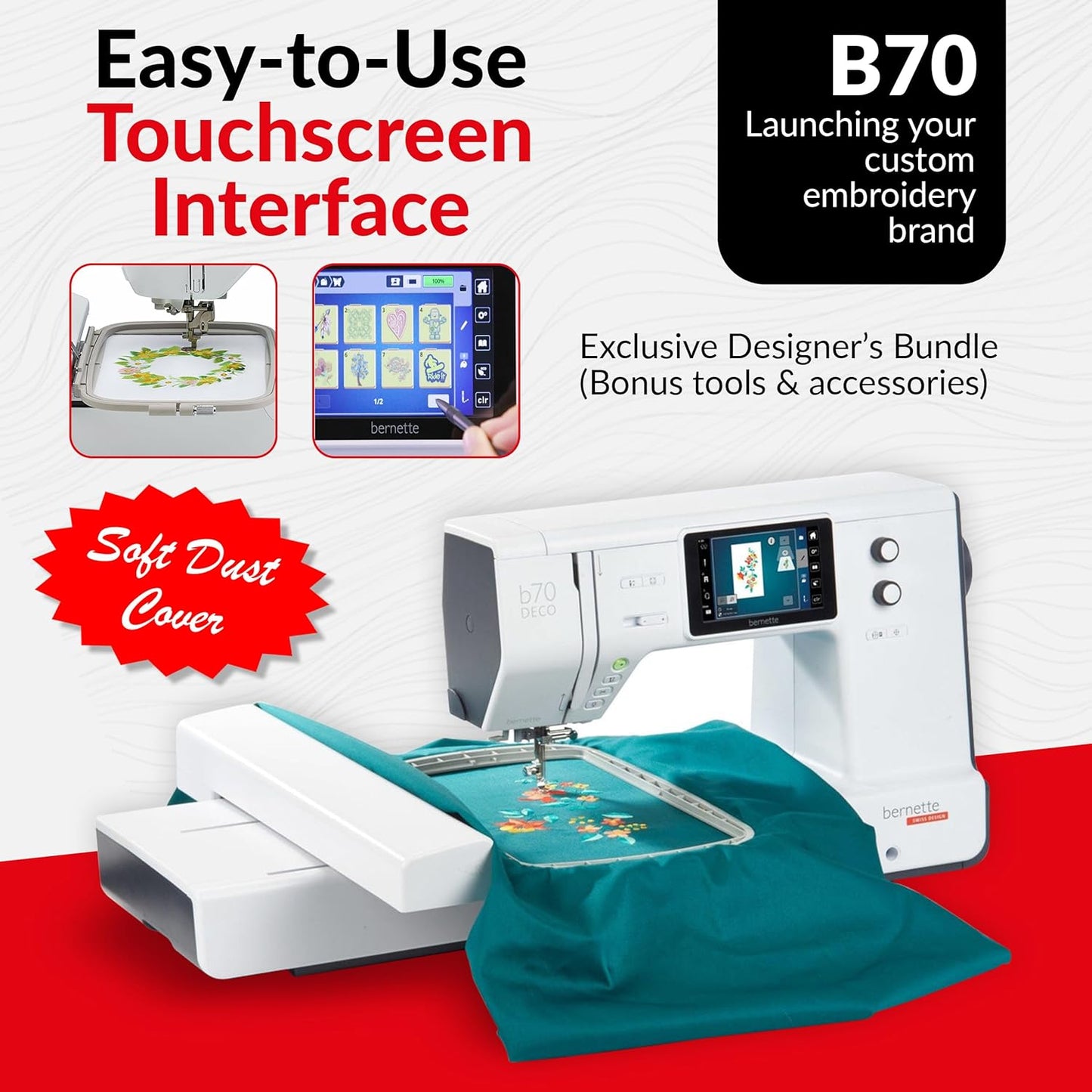 Bernette B70 DECO Embroidery Machine + Designer Bundle – Precision Embroidery Made Simple