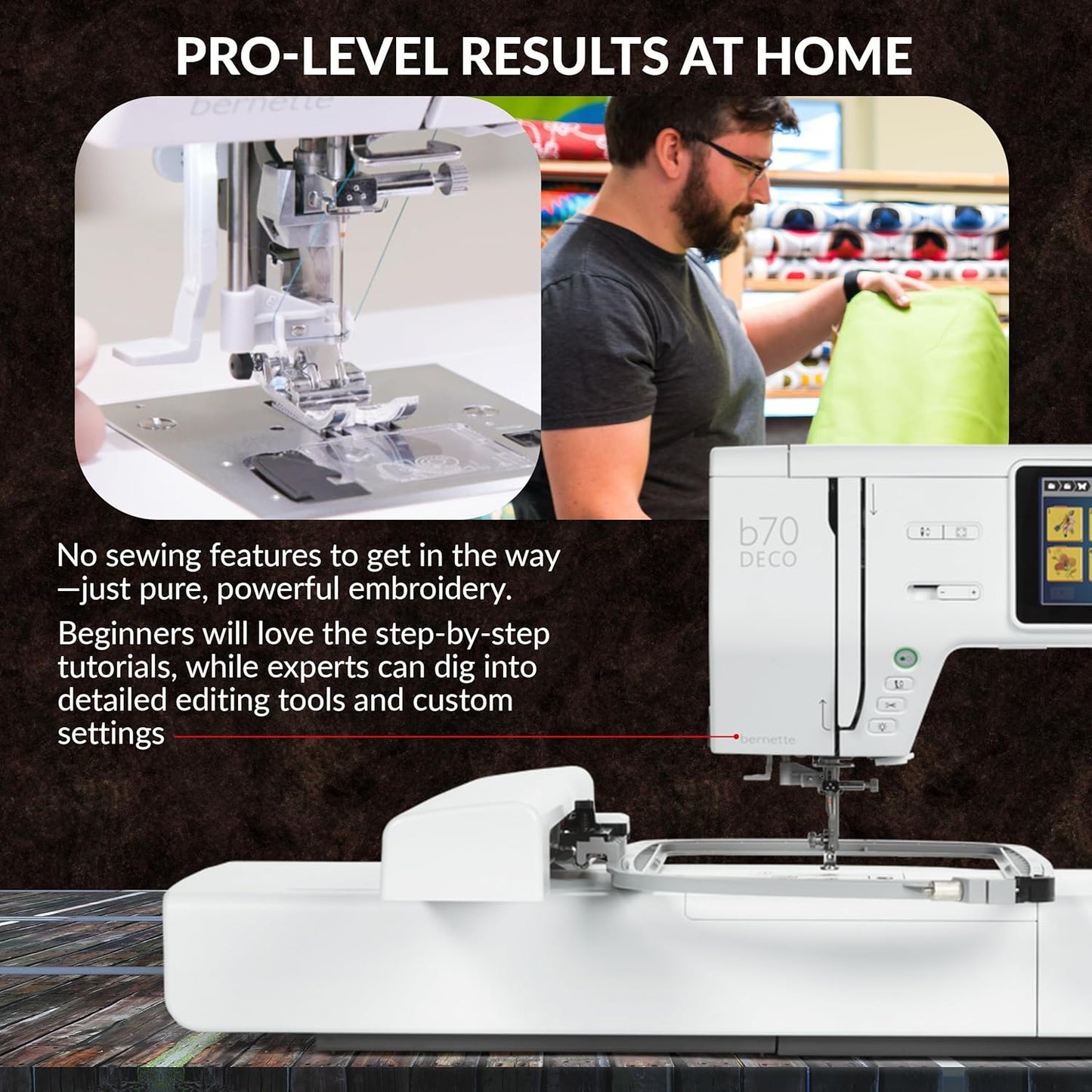 Bernette B70 DECO Embroidery Machine + Designer Bundle – Precision Embroidery Made Simple