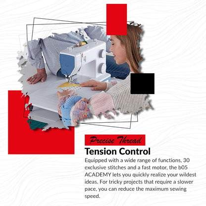 Bernette b05 Academy Sewing Machine with Rolling Tote Bag Bundle