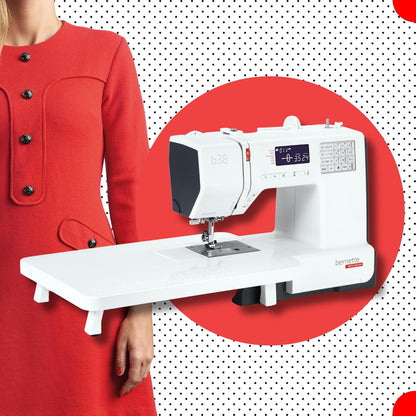 Bernette B38 Computerized Sewing Machine Bundle with 394 Stitches, 8 Buttonholes, Extension Table & Free Bernette Tote Bag