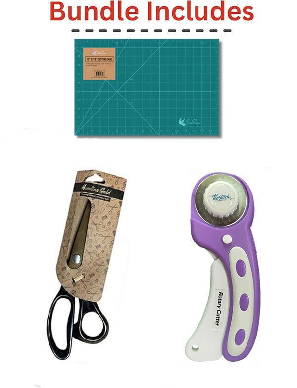 Bernette B05 Academy Sewing Machine Bundle with 6 Pack Threads, Scissors and Rotary Cutter
