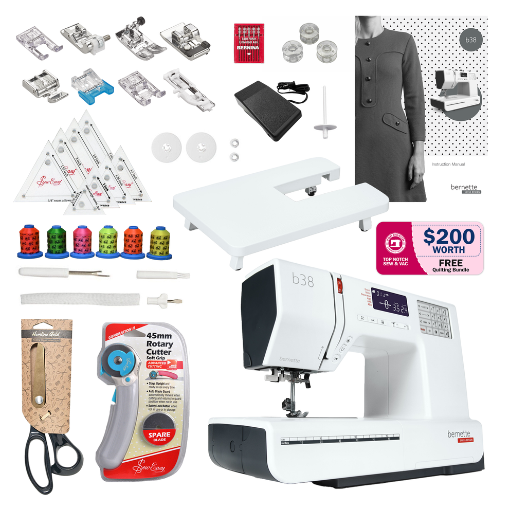 B38 Affordable Sewing Machine 200 Worth Quilting Bundle