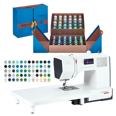 Bernette B38 Computerized Sewing Machine with EverSewn Thread Collection Set
