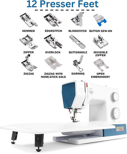 Bernette B05 Academy Sewing Machine Bundle with 6 Pack Threads, Scissors and Rotary Cutter