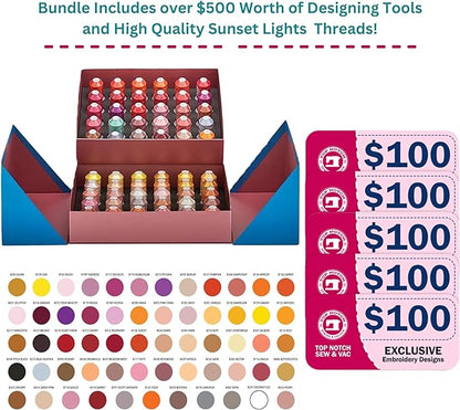 Bernette B79 Sewing & Embroidery Machine - Deluxe Embroidery Design Tools Bundle (Over $500 Embroidery Design Tools and 60 pcs Thread)