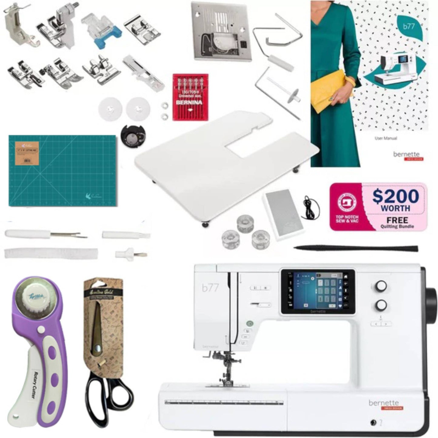 Refurbished  Bernette B77 Sewing Machine - Perfect for Beginners and Quilting Enthusiasts
