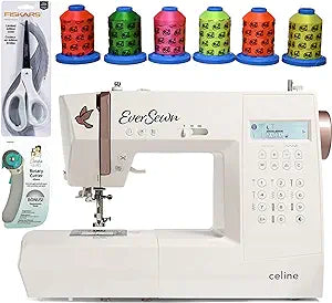 Ever Sewn EverSewn Ce line Sewing Machine Bundle with 6 Pack Threads, Scissors and Rotary Cutter - Perfect for The Creative Sewer and Quilter