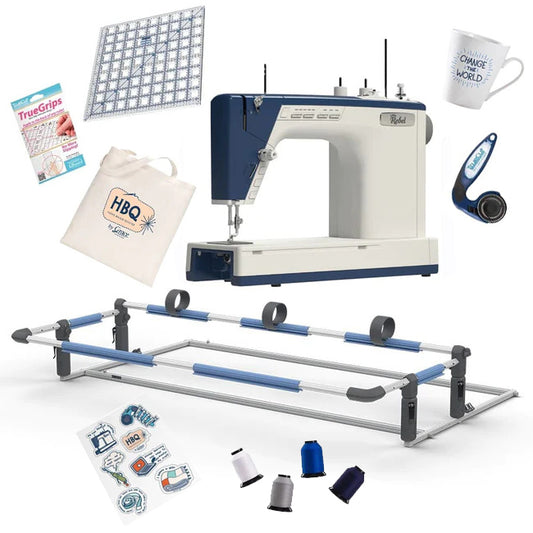 Grace Little Rebel Sewing & Quilting Machine (with Grace Cutie Breeze Table Top Fabric Frame) - with FREE Accessory Bundle