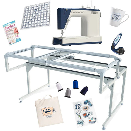 Grace Little Rebel Sewing & Quilting Machine (with Grace Q-Zone Hoop Frame) - with FREE Accessory Bundle