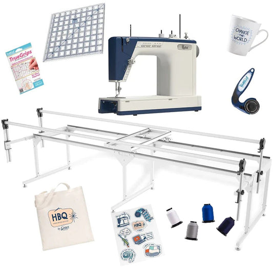 Grace Little Rebel Sewing & Quilting Machine (with Grace Q-Zone Queen Frame) - with FREE Accessory Bundle