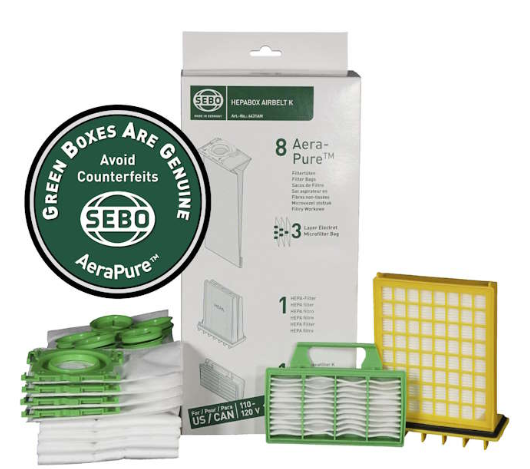 SEBO Airbelt K HEPA Filter and Bag Service Box
