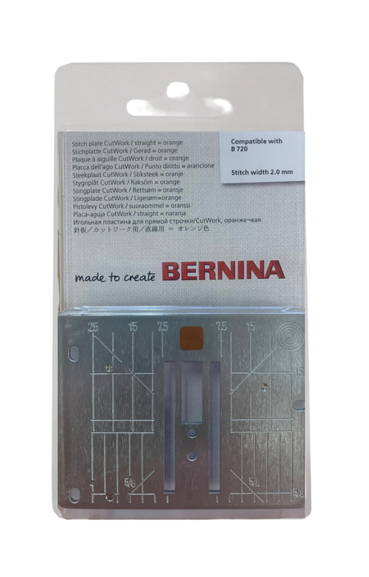 BERNINA Needle Plate Straight Stitch / Cutwork for B435, B475 QE, B535, B720 (2mm)