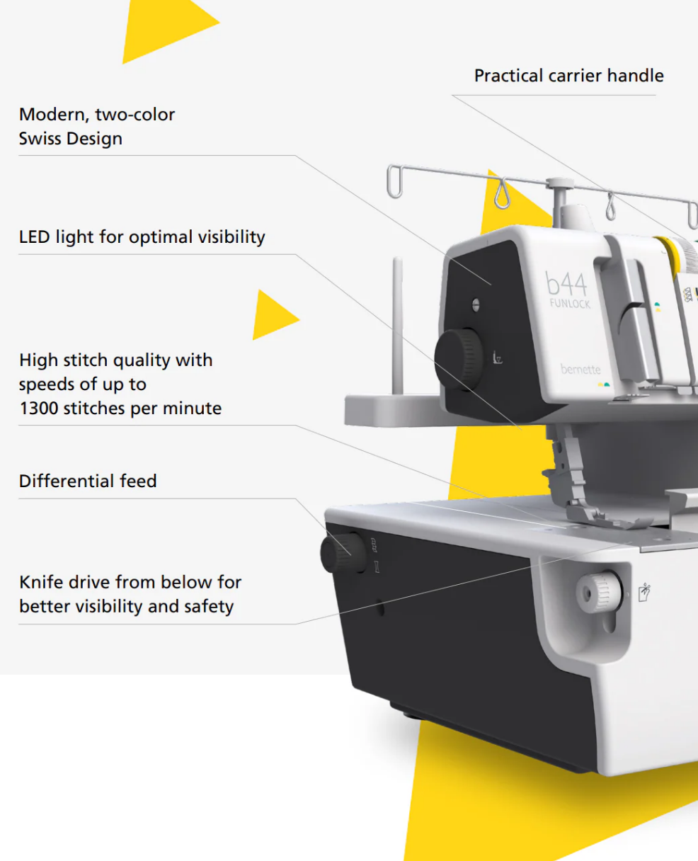 Bernette B44 FUNLOCK Overlock Serger Machine features
