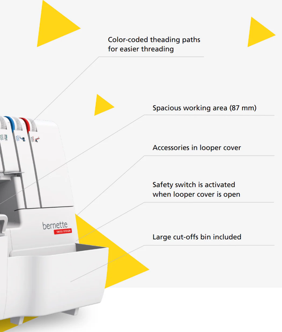 Bernette B44 FUNLOCK Overlock Serger Machine features
