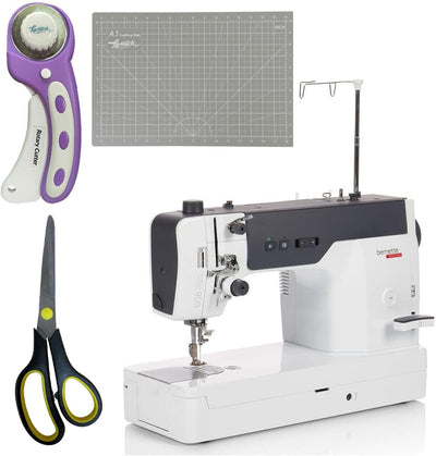 Bernette b08 Straight Stitch Sewing Machine + Rotary Cutter, 12×18 Cutting Mat & Hamilton Gold Scissors – Precision Power for Quilting & Sewing Professionals