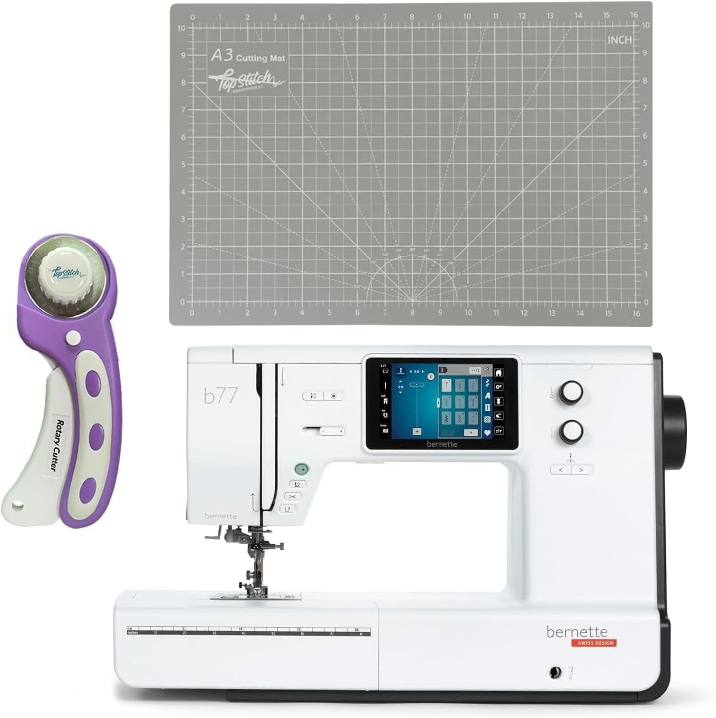 Bernette b77 Sewing & Quilting Machine + Top Stitch Cutting Set – Computerized Precision Meets Creative Freedom