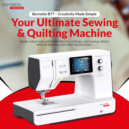 Bernette b77 Sewing & Quilting Machine + Top Stitch Cutting Set – Computerized Precision Meets Creative Freedom
