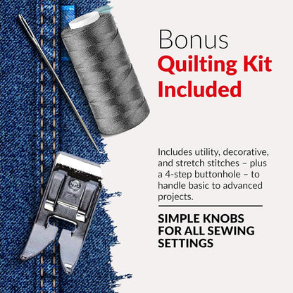 Bernette B33 Complete Sewing Machine Kit with 23 Stitches, LED Light, Rotary Mat, Scissors & Full Accessories Set