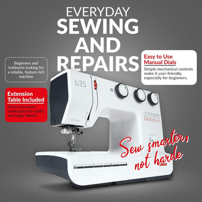 Bernette B35 Complete Sewing Machine Kit with 23 Stitches, Presser Feet, Cutting Mat, Scissors, and Sewing Accessories