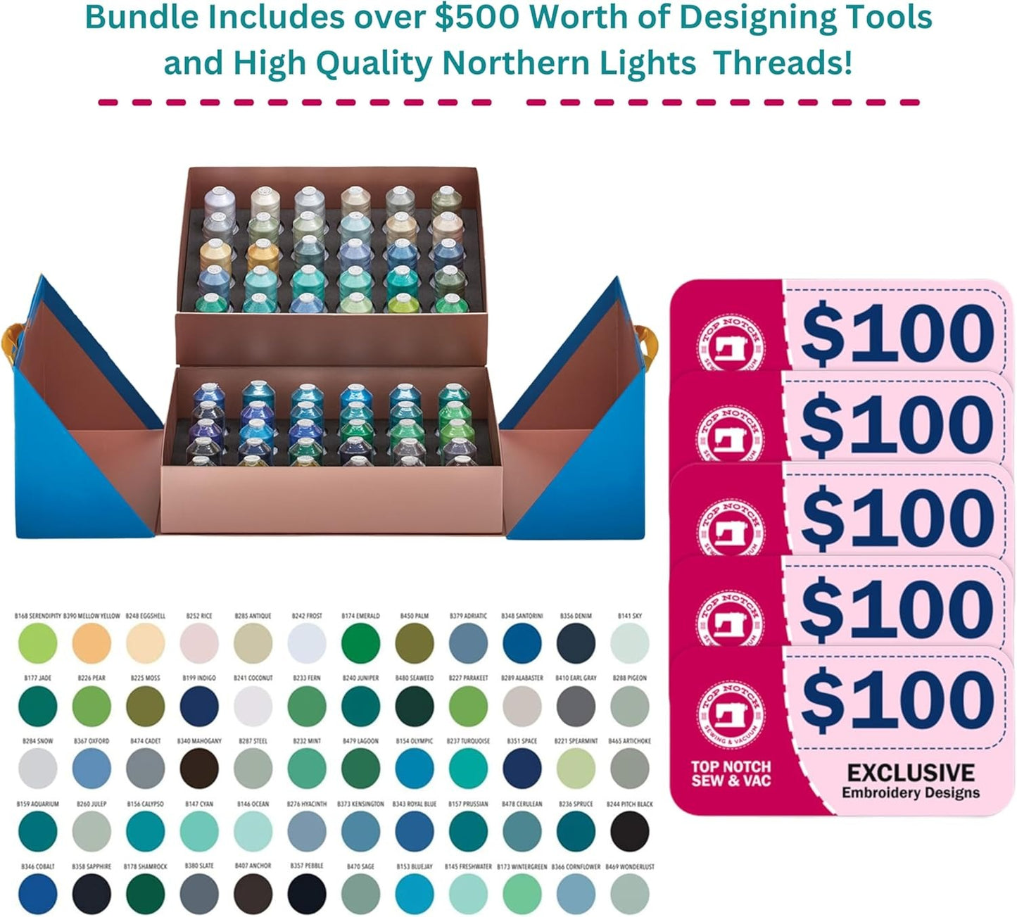 Bernette B79 Sewing & Embroidery Machine Combo – Computerized Touchscreen Machine with 3 Hoops, EverSewn Thread Set & $500+ Embroidery Design Tools Bundle