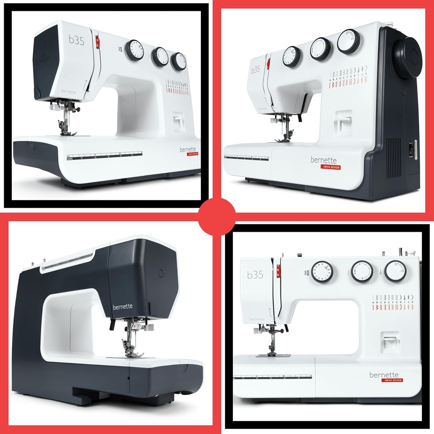 Bernette B35 Complete Sewing Machine Kit with 23 Stitches, Presser Feet, Cutting Mat, Scissors, and Sewing Accessories