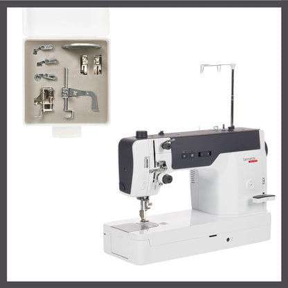 Bernette B08 Straight Stitch Sewing Machine | 1600 Stitches Per Minute | Exclusive Bundle with Quilt Making Kit, Presser Foot Kit, Needles, Bobbins, Extension Table, LED Light, Threader for Quilters