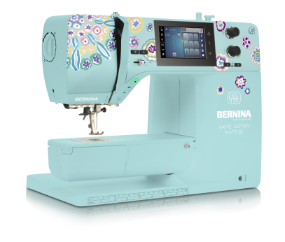 BERNINA 475 QE Kaffe sewing machine with blue color